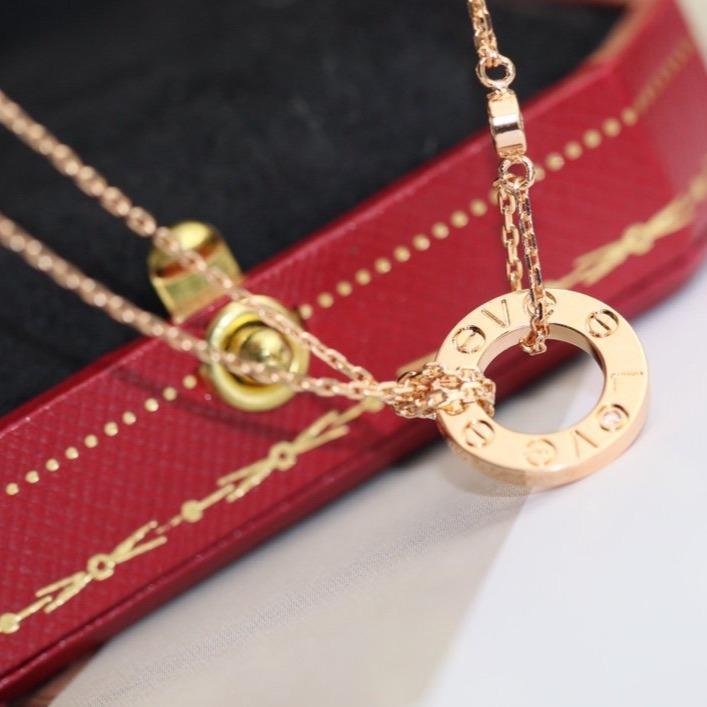 [Kincade Jewelrys] COLLIER LOVE RÉGLABLE OR ROSE 2 DIAMANTS 
