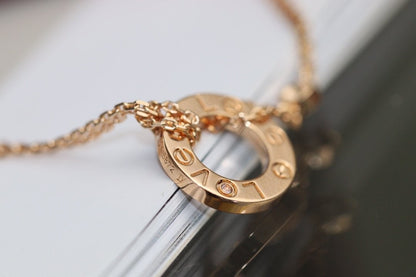 [Kincade Jewelrys] COLLIER LOVE RÉGLABLE OR ROSE 2 DIAMANTS 