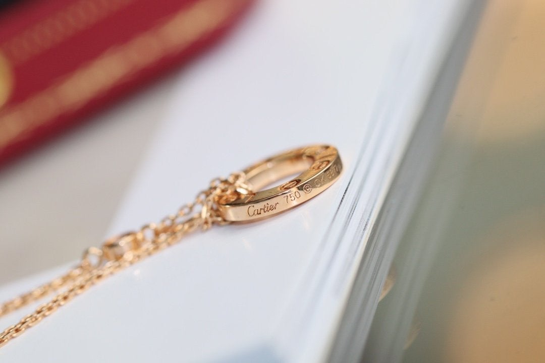 [Kincade Jewelrys] COLLIER LOVE RÉGLABLE OR ROSE 2 DIAMANTS 