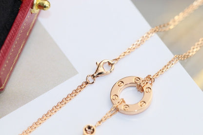 [Kincade Jewelrys] COLLIER LOVE RÉGLABLE OR ROSE 2 DIAMANTS 