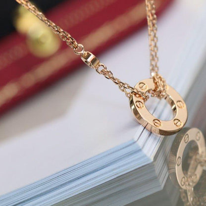 [Kincade Jewelrys] COLLIER LOVE RÉGLABLE OR ROSE 2 DIAMANTS 