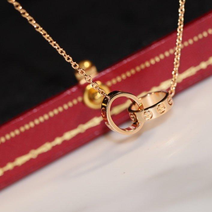 [Kincade Jewelrys] COLLIER LOVE OR ROSE ET ARGENT 