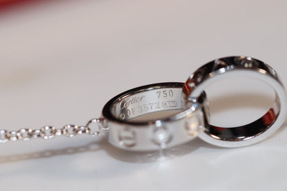 [Kincade Jewelrys] COLLIER LOVE OR ROSE ET ARGENT 