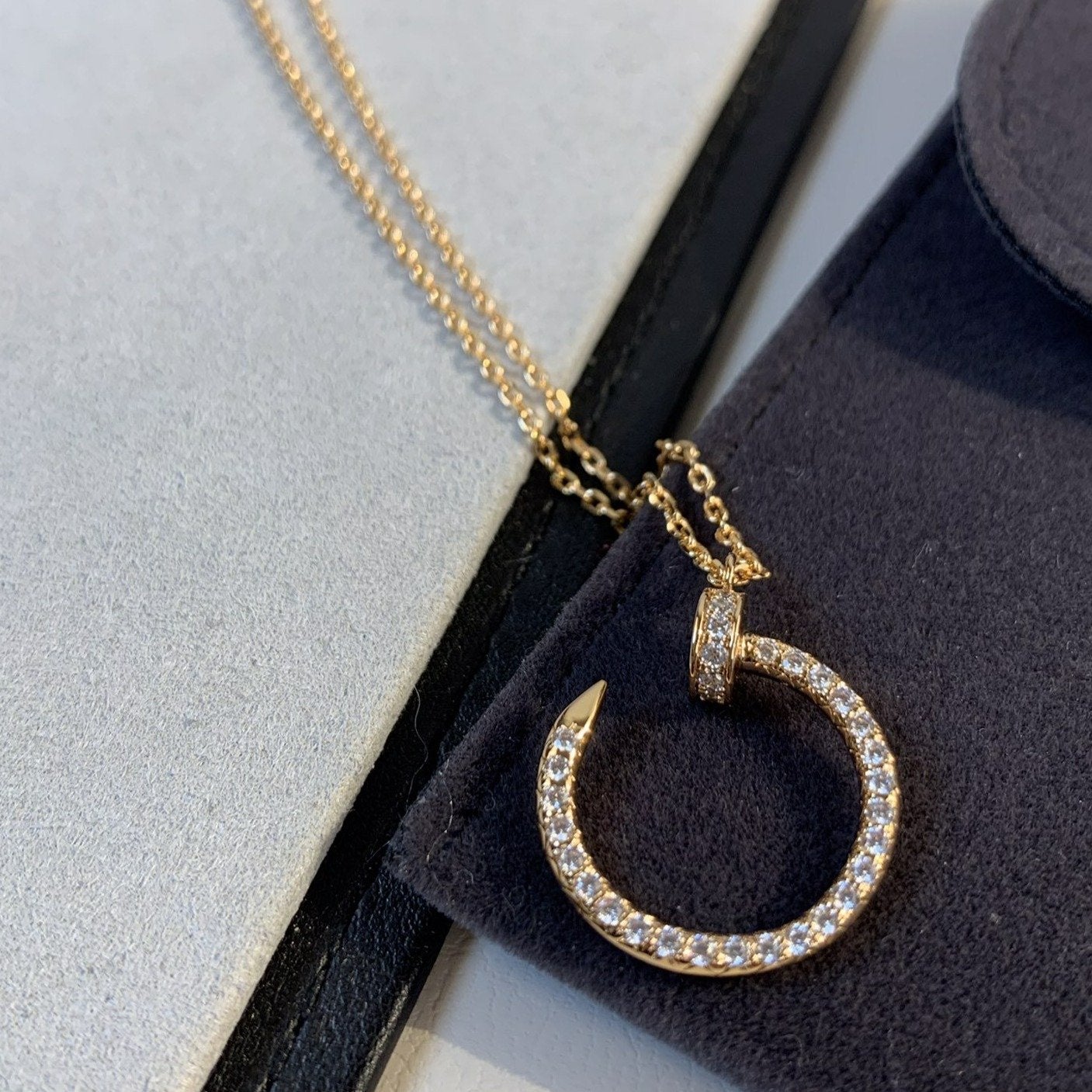 [Kincade Jewelrys]JUSTE NECKLACE PINK GOLD DIAMONDS
