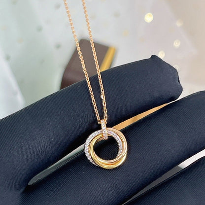 [Kincade Jewelrys] COLLIER TRINITY ARGENT OR OR ROSE DIAMANTS 
