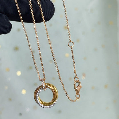 [Kincade Jewelrys] COLLIER TRINITY ARGENT OR OR ROSE DIAMANTS 