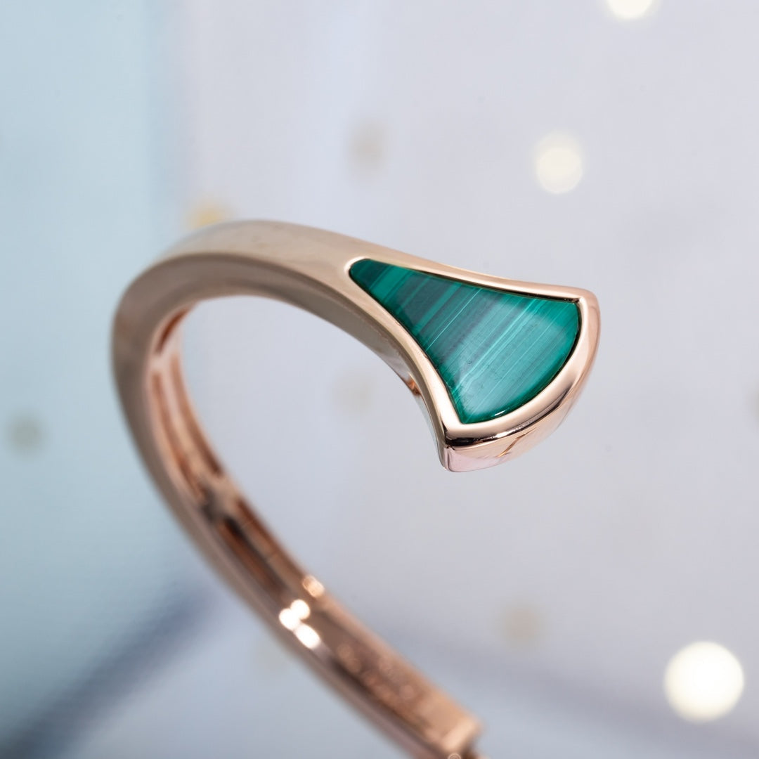 [Kincade Jewelrys]DREAM BRACELET OPEN MALACHITE PINK GOLD