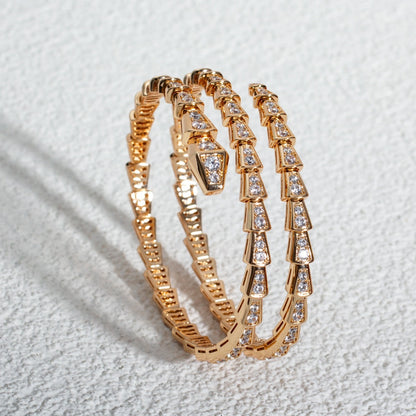 [Kincade Jewelrys]SERPENTI BRACELET PINK GOLD DIAMOND DOUBLE ROW