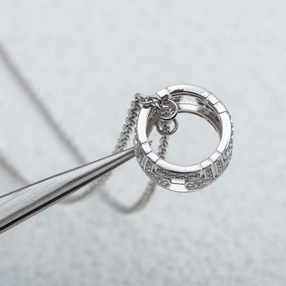 [Kincade Jewelrys]PARENTESI NECKLACE SILVER DIAMOND