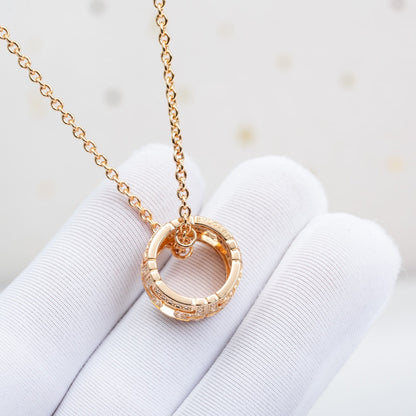 [Kincade Jewelrys]PARENTESI NECKLACE PINK GOLD DIAMOND