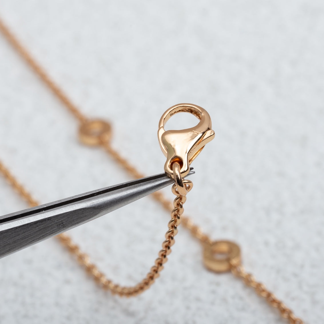 [Kincade Jewelrys]PARENTESI NECKLACE PINK GOLD DIAMOND