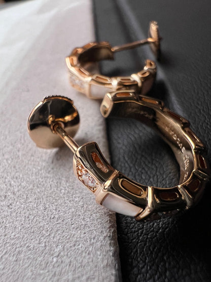 [Kincade Jewelrys]SERPENTI MOP PINK GOLD EARRINGS