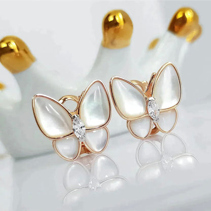 [Kincade Jewelrys]BUTTERFLY MOP DIAMOND EARRINGS
