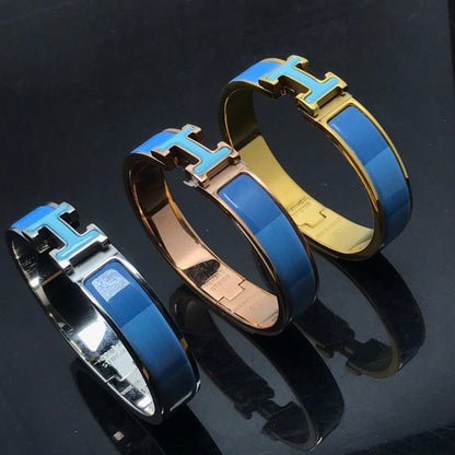 [Kincade Jewelrys] Bracelet H en céramique arc-en-ciel bleu