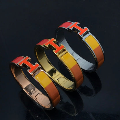 [Kincade Jewelrys] Bracelet H en céramique arc-en-ciel orange
