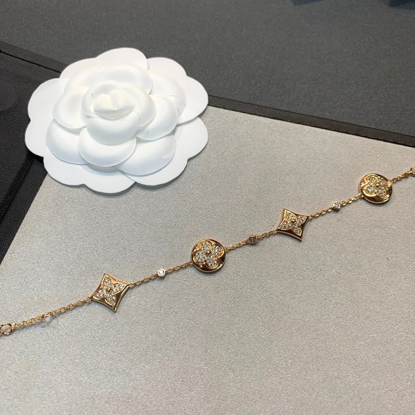 [Kincade Jewelrys]STAR AND SUN 4 MOTIFS GOLD DIAMONDS BRACELET