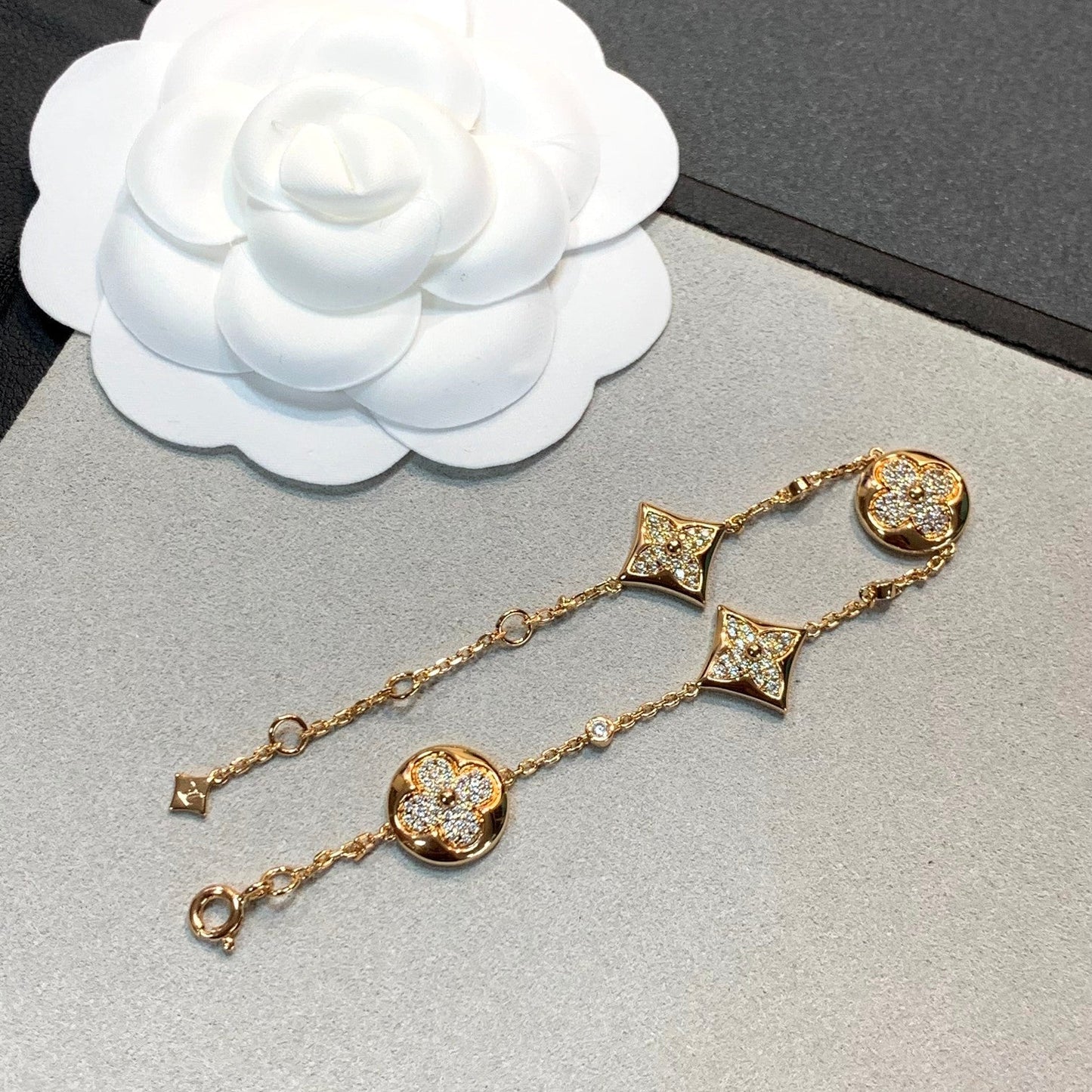 [Kincade Jewelrys]STAR AND SUN 4 MOTIFS GOLD DIAMONDS BRACELET