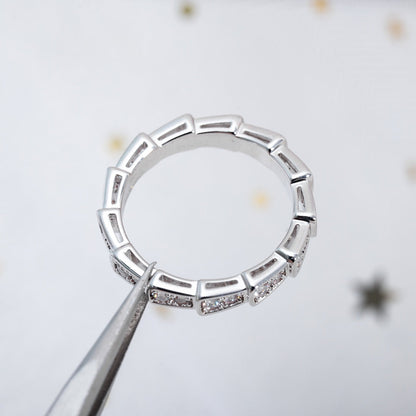 [Kincade Jewelrys]SERPENTI RING SILVER DIAMOND PAVED 3MM