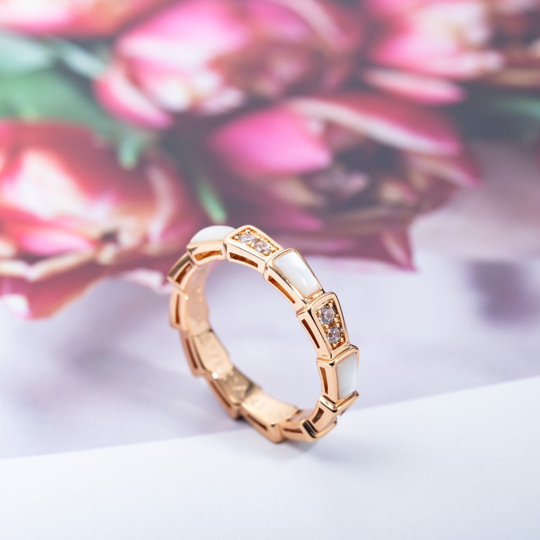 [Kincade Jewelrys]SERPENTI RING PINK GOLD DIAMOND MOP 3MM