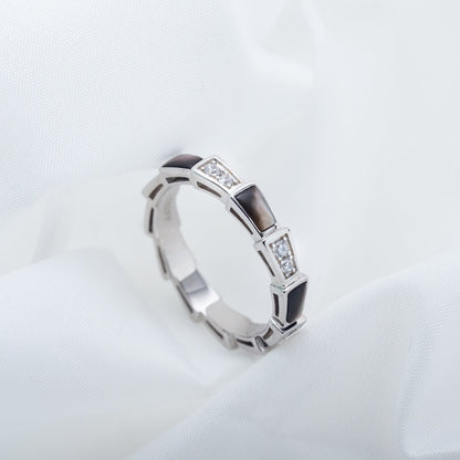 [Kincade Jewelrys]SERPENTI RING SILVER  DIAMOND BLACK MOP 3MM