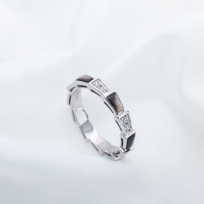 [Kincade Jewelrys]SERPENTI RING SILVER  DIAMOND BLACK MOP 3MM