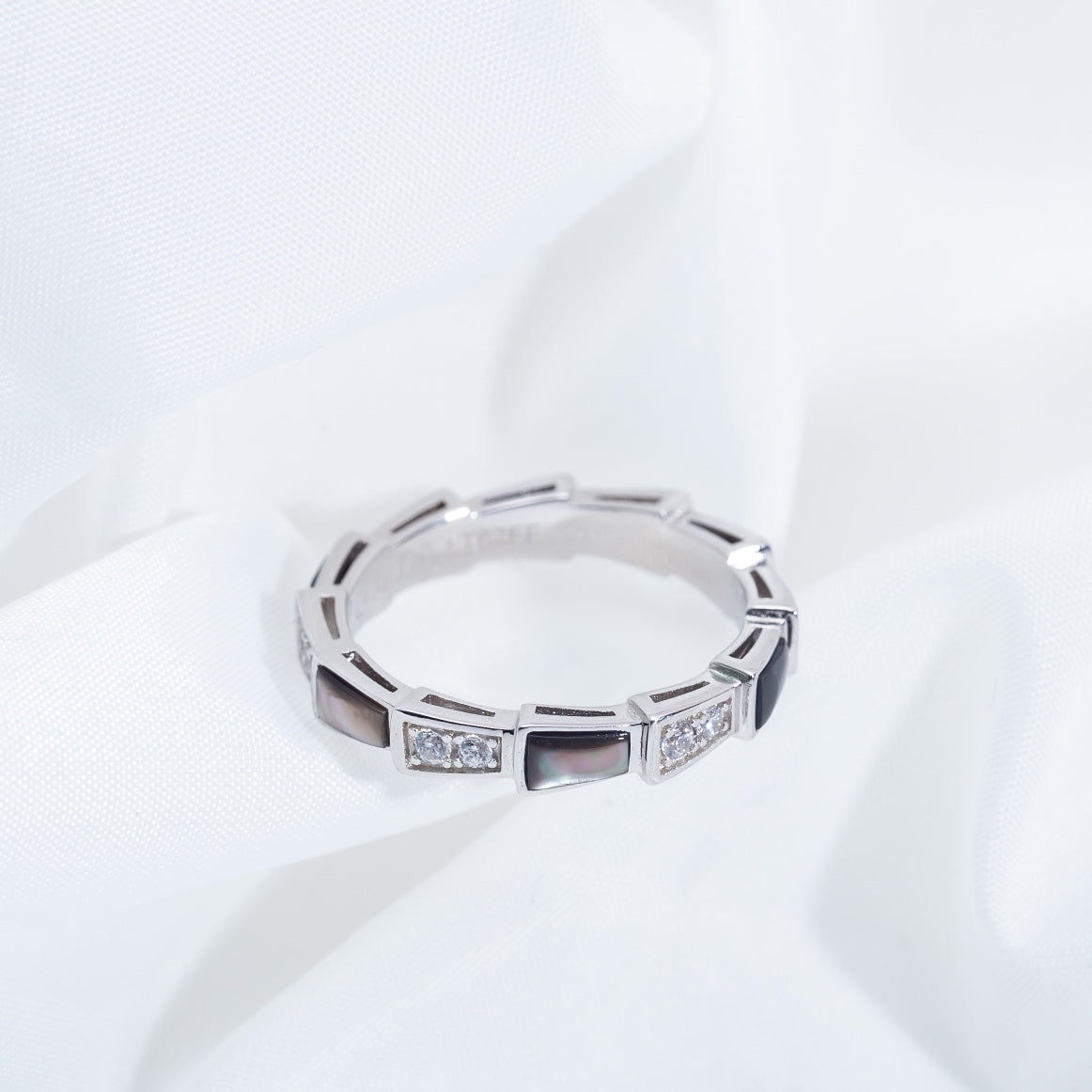 [Kincade Jewelrys]SERPENTI RING SILVER  DIAMOND BLACK MOP 3MM