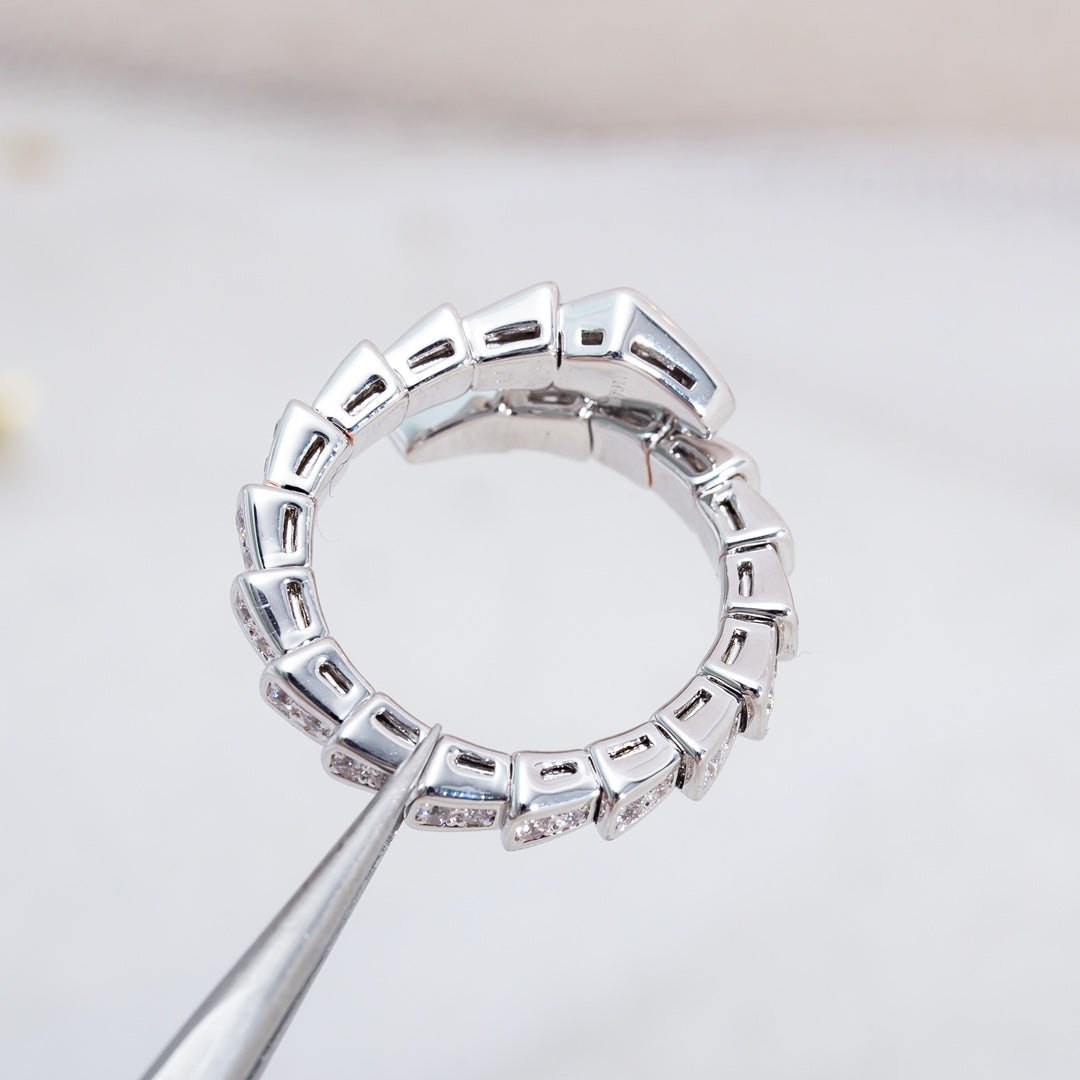 [Kincade Jewelrys]SERPENTI RING SILVER DIAMOND PAVED 4MM