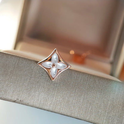 [Kincade Jewelrys]STAR MOP PINK GOLD EARRINGS