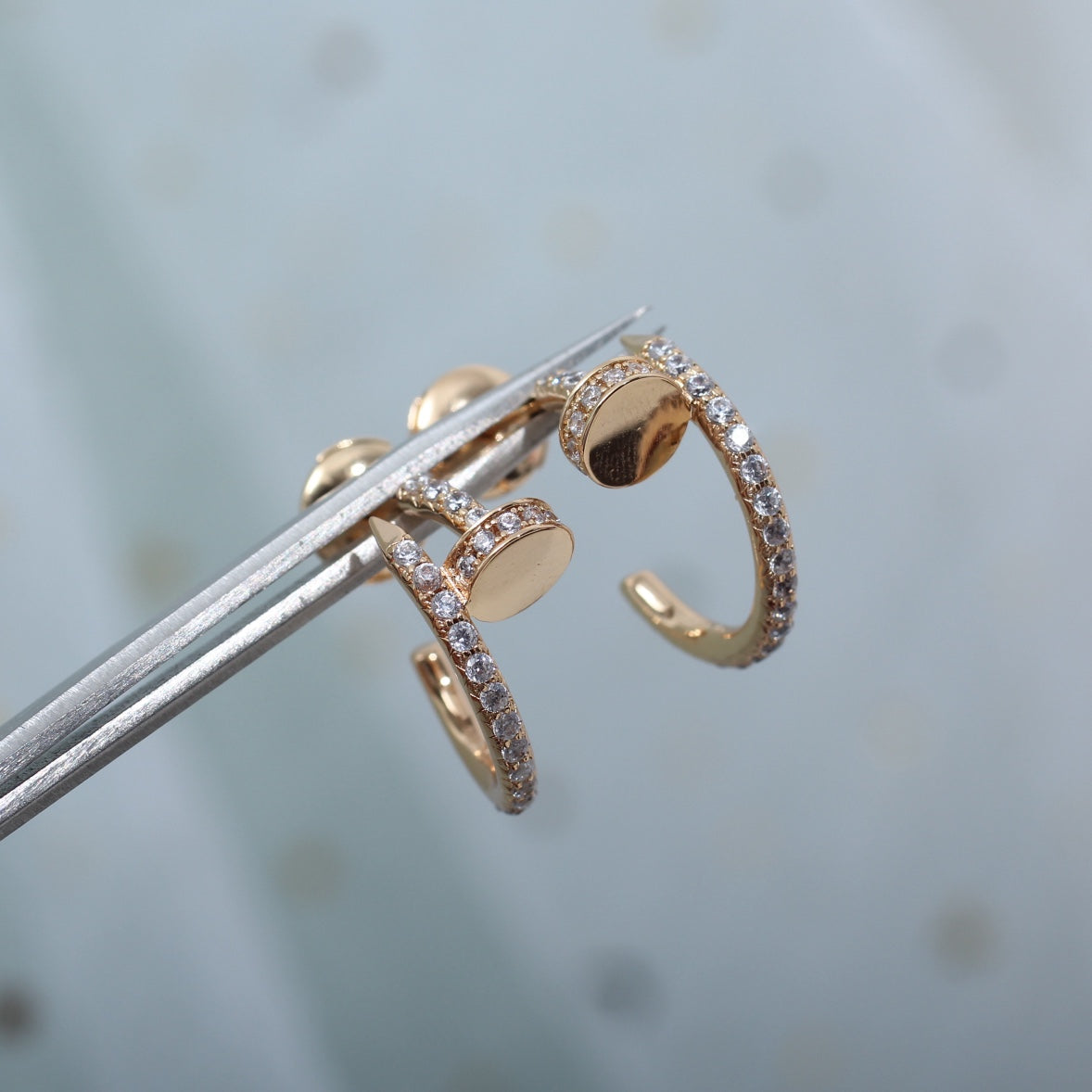 [Kincade Jewelrys]JUSTE EARRINGS 12.75MM PINK GOLD DIAMOND