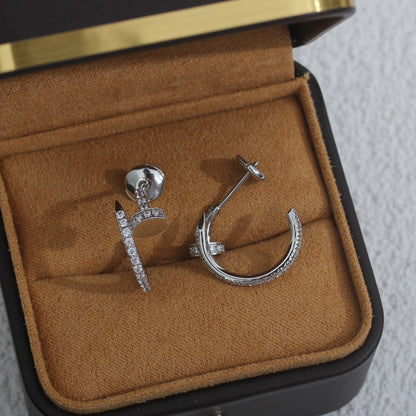 [Kincade Jewelrys]JUSTE EARRINGS 12.75MM SILVER DIAMOND