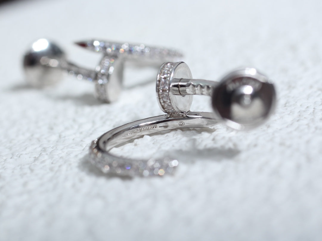 [Kincade Jewelrys]JUSTE EARRINGS 12.75MM SILVER DIAMOND