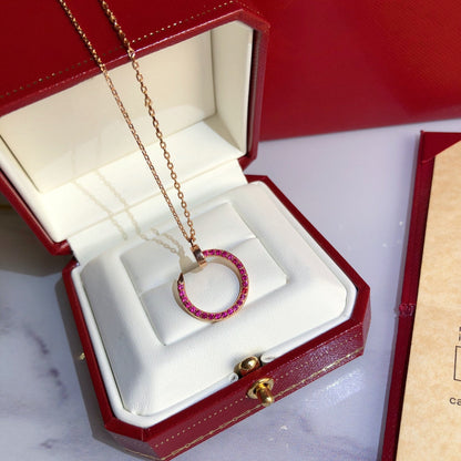 [Kincade Jewelrys]JUSTE NECKLACE GOLD RED DIAMONDS