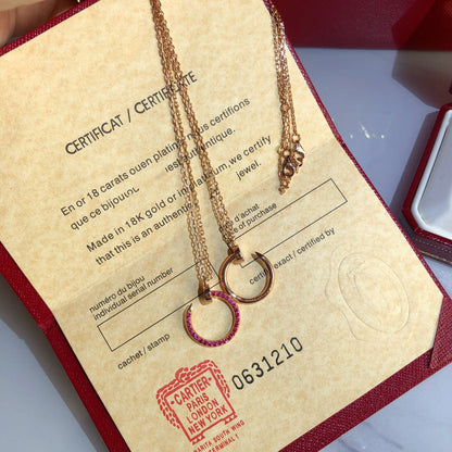 [Kincade Jewelrys]JUSTE NECKLACE GOLD RED DIAMONDS
