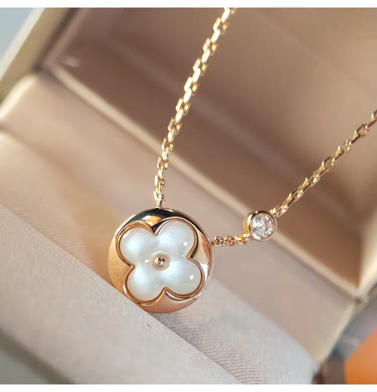 [Kincade Jewelrys]SUN MOP GOLD 1 DIAMOND NECKLACE