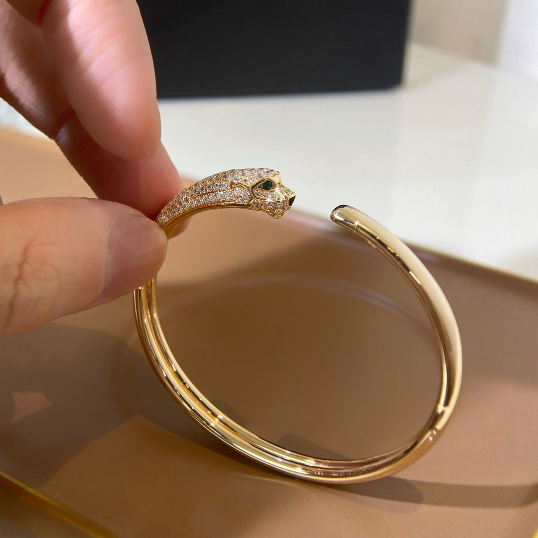 [Kincade Jewelrys]PANTHERE GOLD DIAMOND OPEN BRACELET