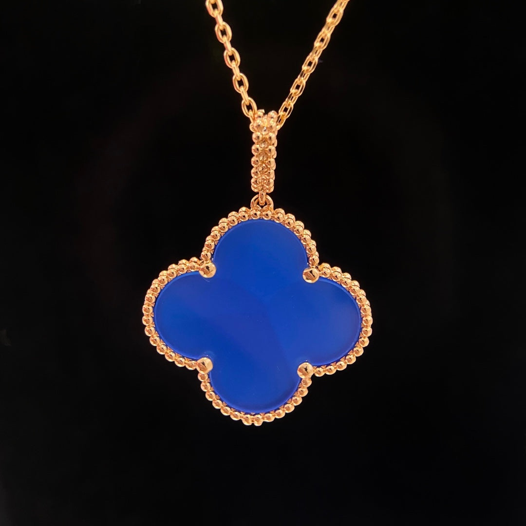 [Kincade Jewelrys]CLOVER 25MM NECKLACE TURQUOISE ROSE GOLD