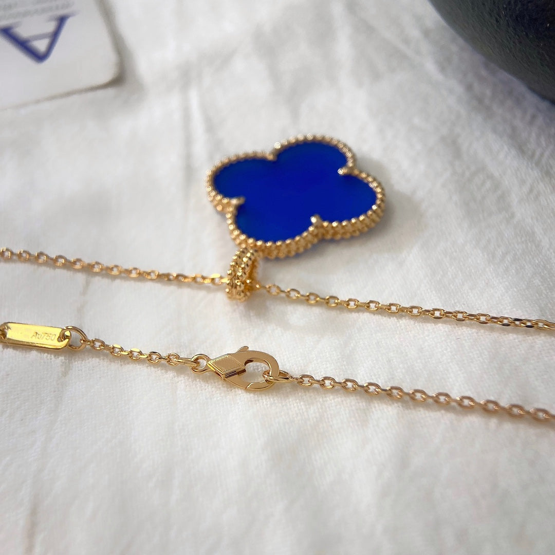 [Kincade Jewelrys]CLOVER 25MM NECKLACE TURQUOISE ROSE GOLD