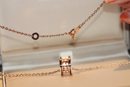 [Kincade Jewelrys]ZERO 1 ROCK PEDANT PINK GOLD BLACK NECKLACE