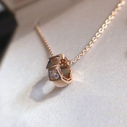 [Kincade Jewelrys]SERPENTI PEDANT DIAMOND PINK GOLD NECKLACE