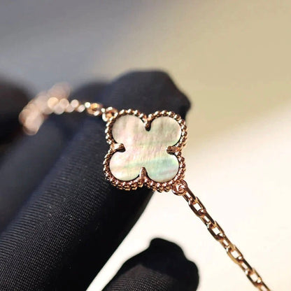 [Kincade Jewelrys]CLOVER 20 MOTIFS DARK MOP DIAMOND  NECKLACE