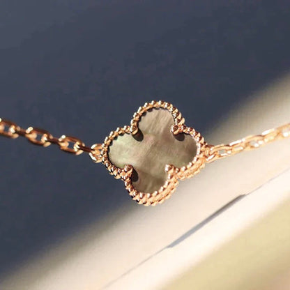[Kincade Jewelrys]CLOVER 20 MOTIFS DARK MOP DIAMOND  NECKLACE
