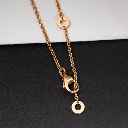 [Kincade Jewelrys]ZERO 1 WHITE CERAMIC PINK GOLD DIAMOND NECKLACE
