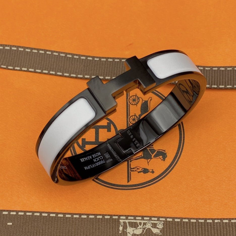 [Kincade Jewelrys]H BRACELET 12MM BLACK WHITE CERAMIC