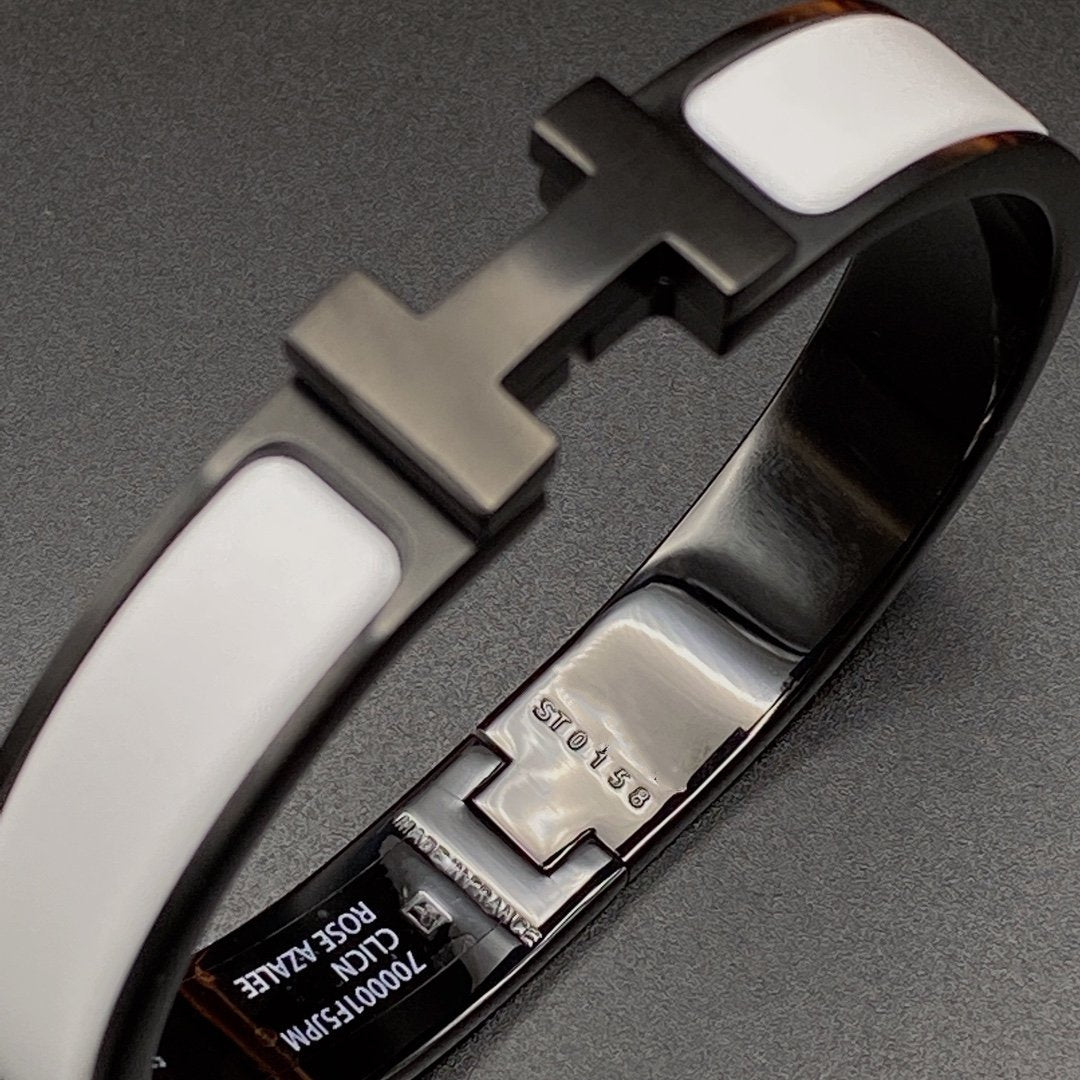 [Kincade Jewelrys]H BRACELET 12MM BLACK WHITE CERAMIC