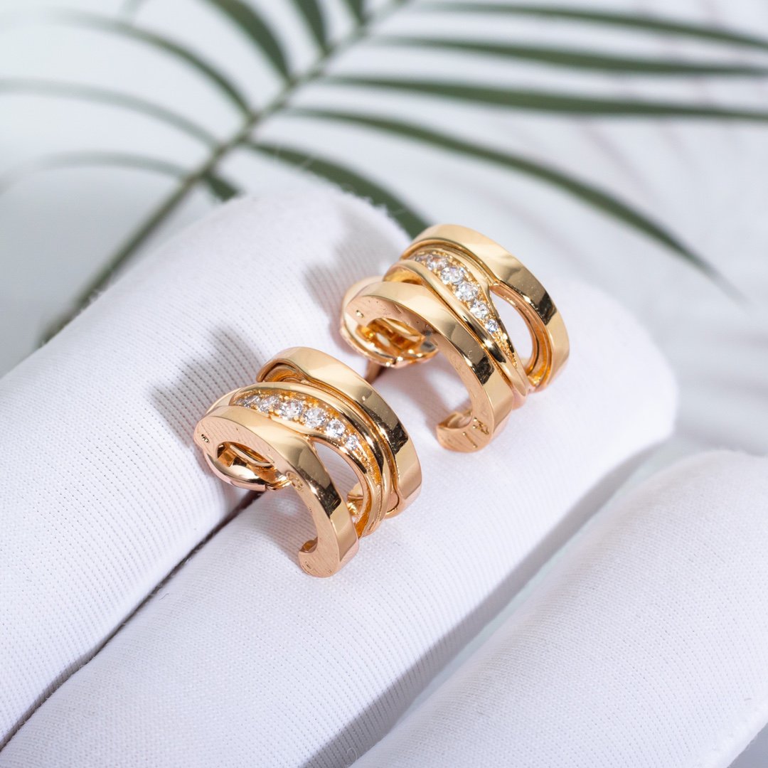[Kincade Jewelrys]ZERO 1 PINK GOLD DIAMONDS EARRINGS