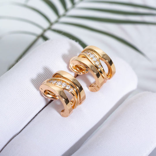 [Kincade Jewelrys]ZERO 1 PINK GOLD DIAMONDS EARRINGS