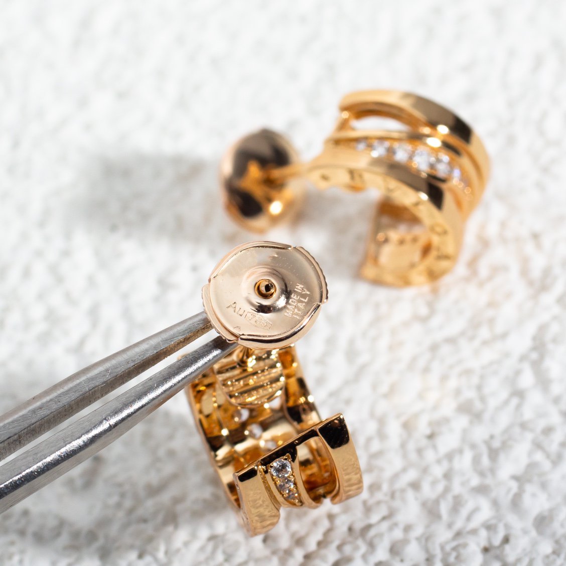 [Kincade Jewelrys]ZERO 1 PINK GOLD DIAMONDS EARRINGS
