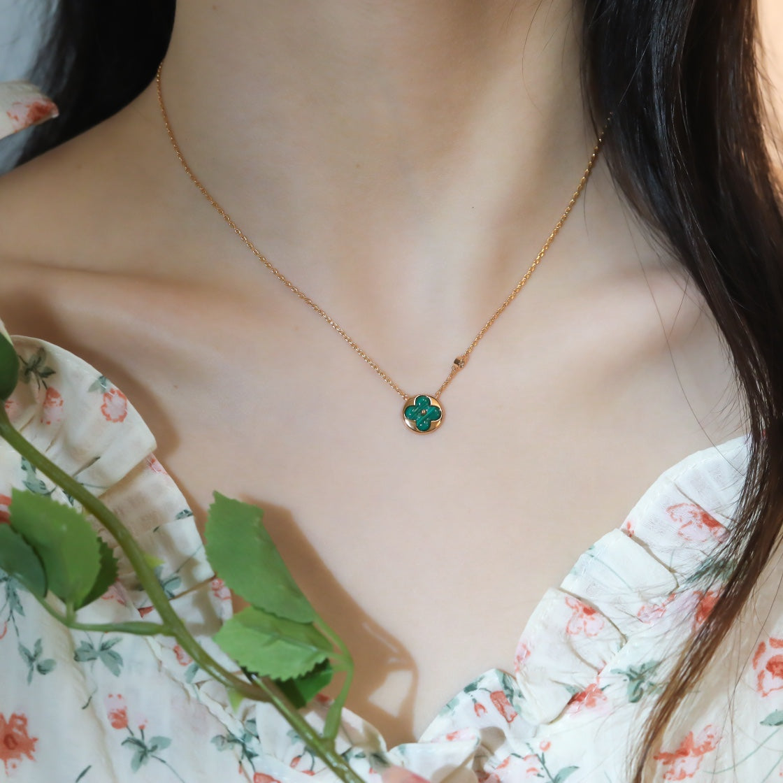 [Kincade Jewelrys]SUN PEDANT PINK GOLD 1 DIAMOND NECKLACE