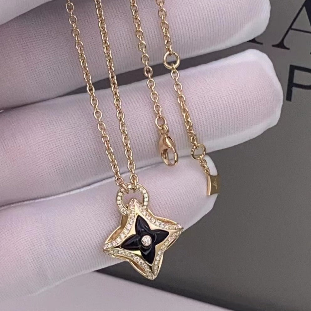 [Kincade Jewelrys]STAR PEDANT PINK GOLD DIAMOND NECKLACE