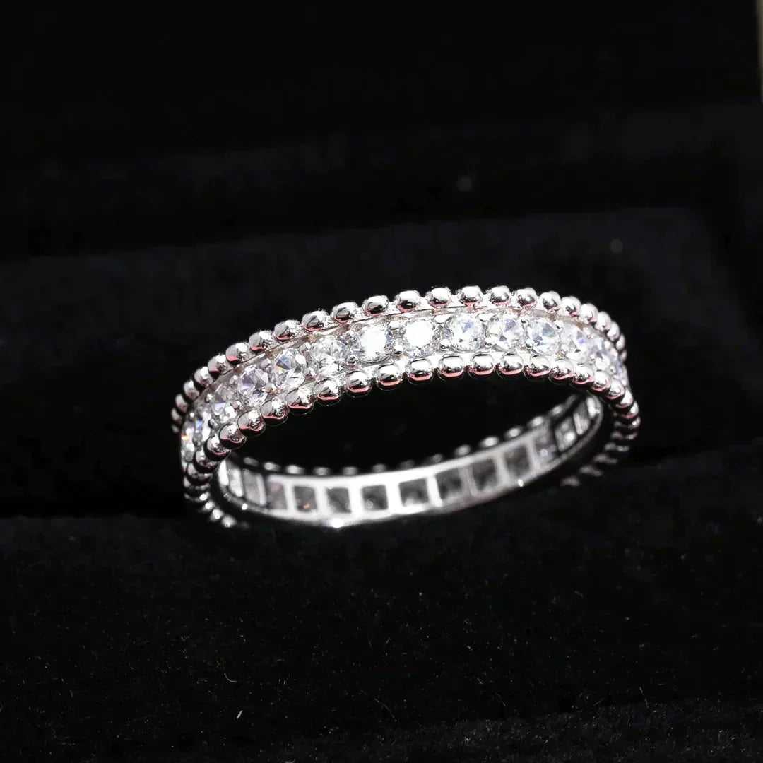 [Kincade Jewelrys] BAGUE PERLEE DIAMANT EN ARGENT